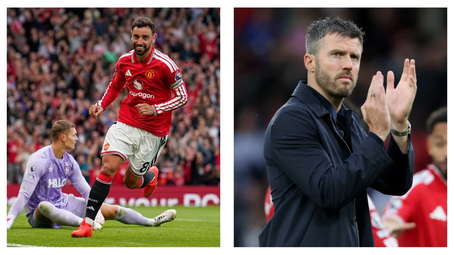 Bruno Fernandes celebrates hat-trick for Manchester United against Ipswich Town