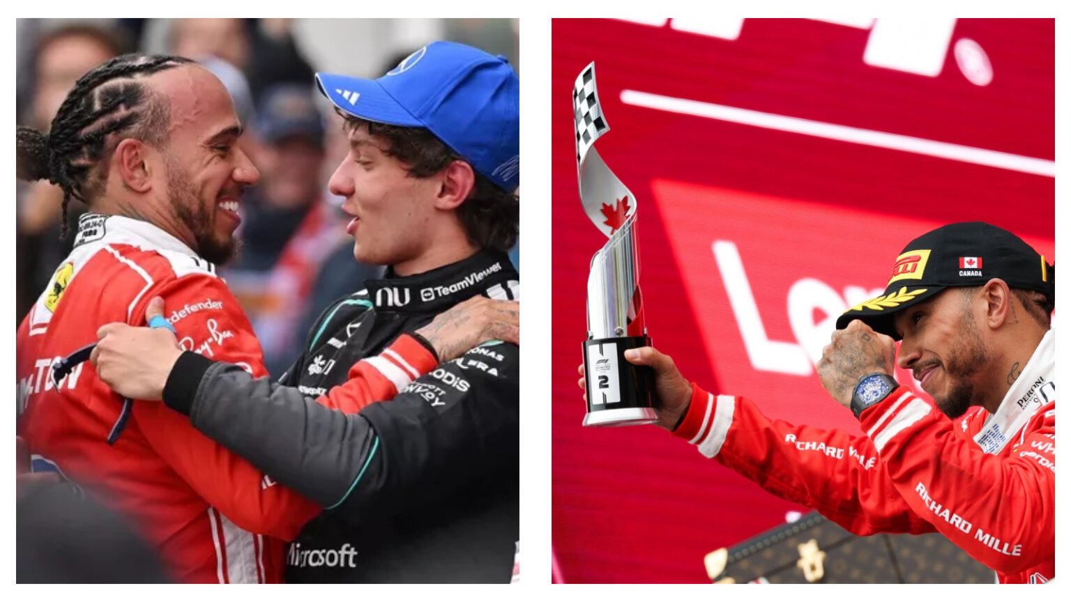 Lewis Hamilton celebrates with Ferrari as Martin Brundle discusses his Ferrari move