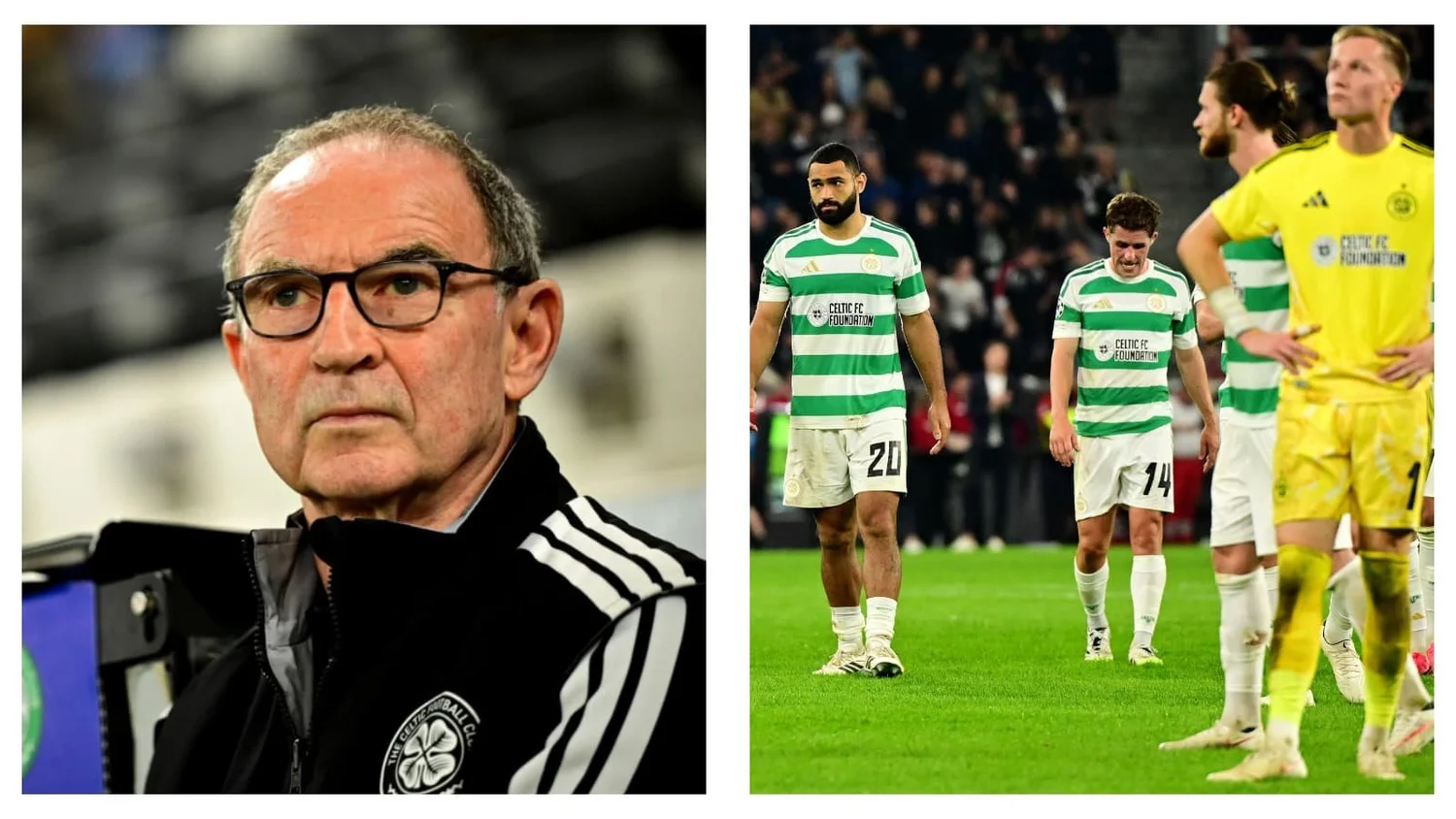 Martin O'Neill watches Celtic players during Champions League defeat to LASK